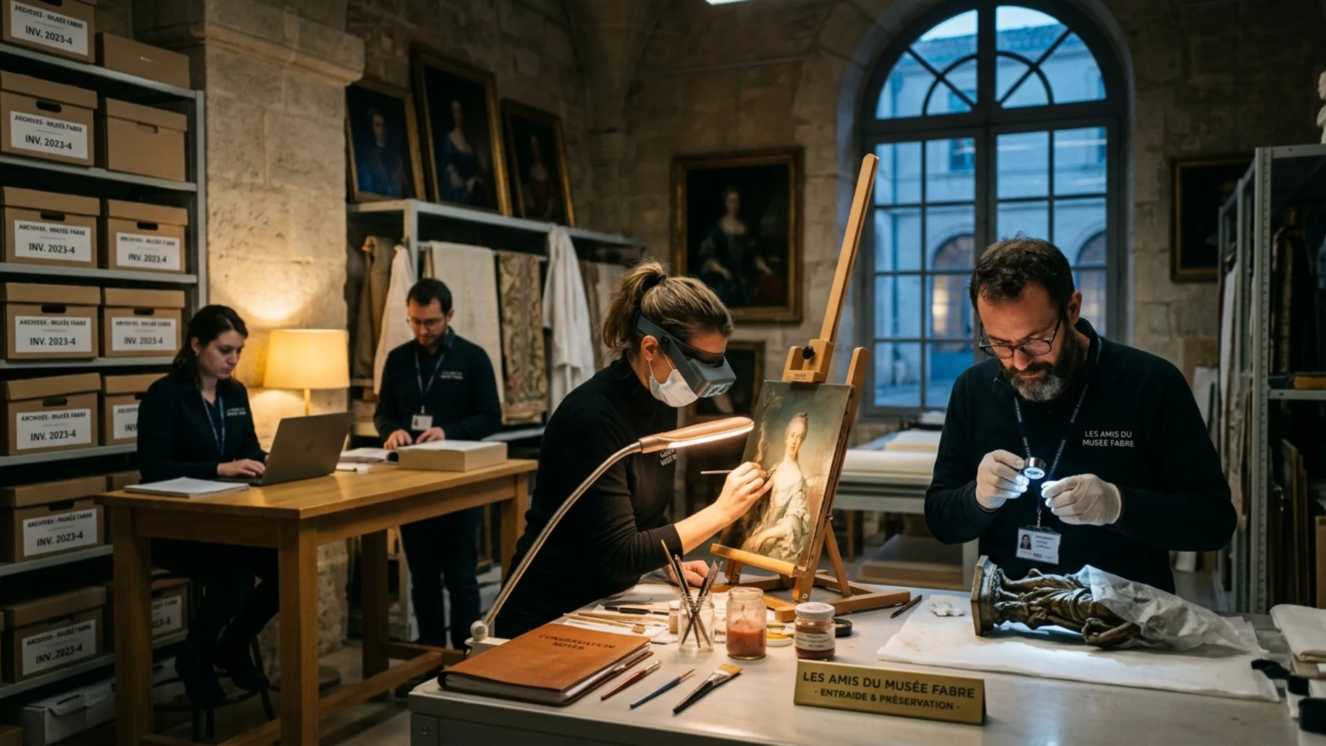 Équipe de spécialistes en conservation et étude d'archives d'art